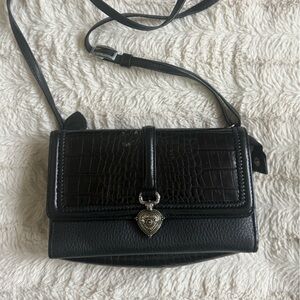 Brighton Black Leather Crossbody Bag